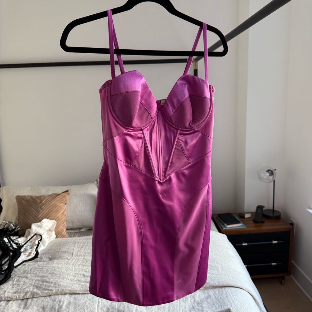 Fleur du Mal Pink Satin Slip Dress